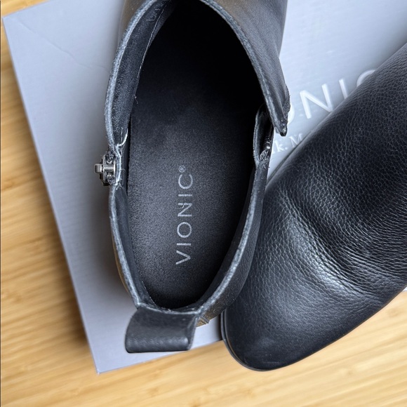 Vionic Black Leather double Side-Zip Booties - Picture 8 of 10